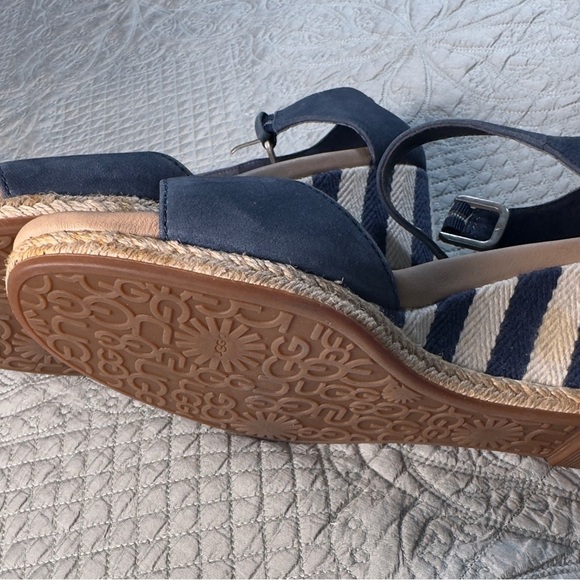UGG Blue and Tan Sandals with Suede Straps - Picture 8 of 9